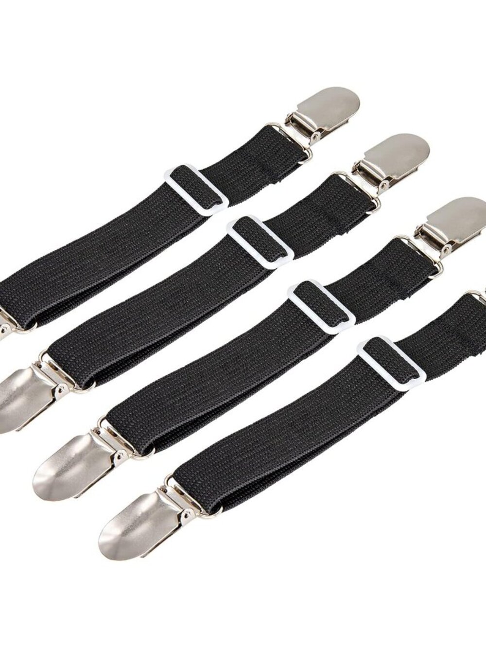 4Pcs Adjustable Bed Sheet Fasteners Suspenders, Elastic Sheet Band Straps Clips,